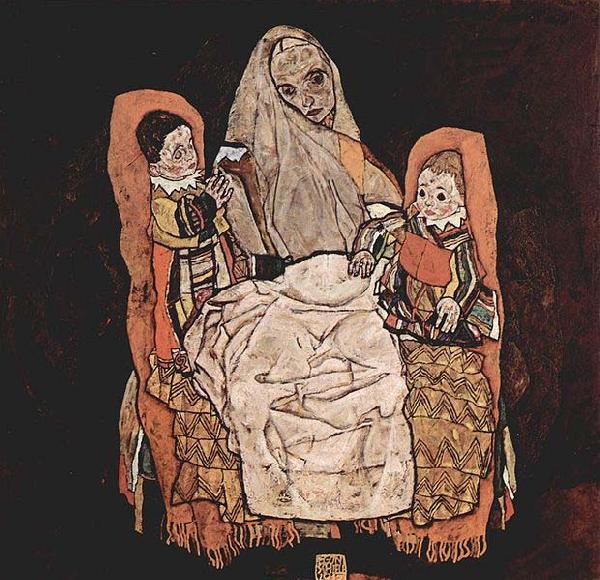 Egon Schiele Mutter mit zwei Kindern